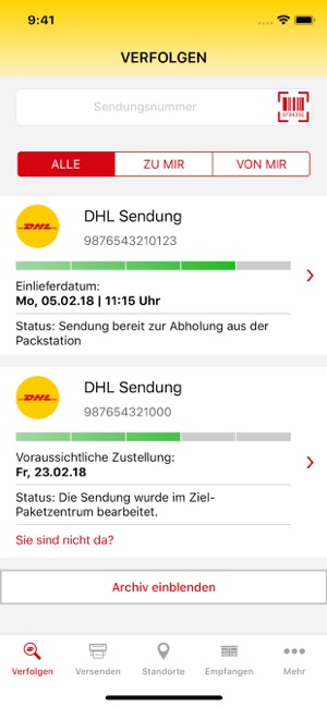 DHL Sendungsverfolgung - Schneller - Verfolge Dein Paket Live