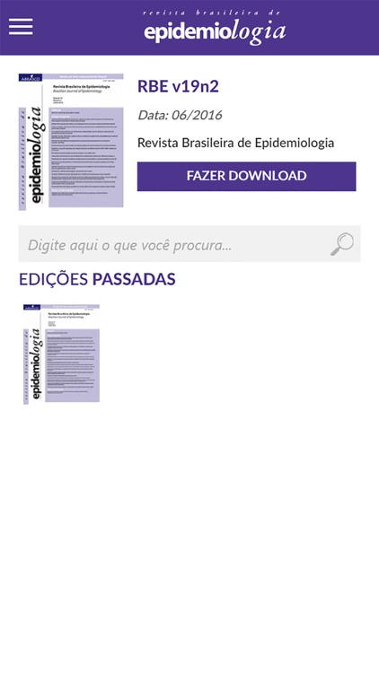 Revista Bras. de Epidemiologia