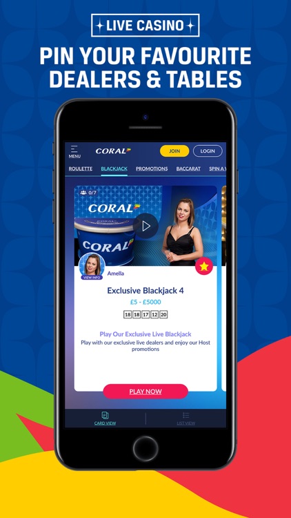 Coral Live Casino Games App