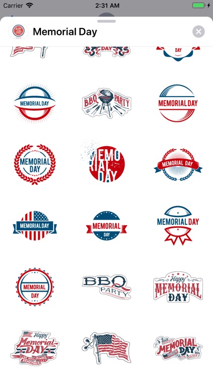 Happy Memorial Day Stickers IM screenshot-3