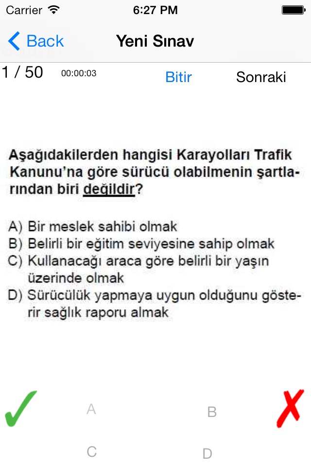Ehliyet Sınavı Cikmis Sorular screenshot 2