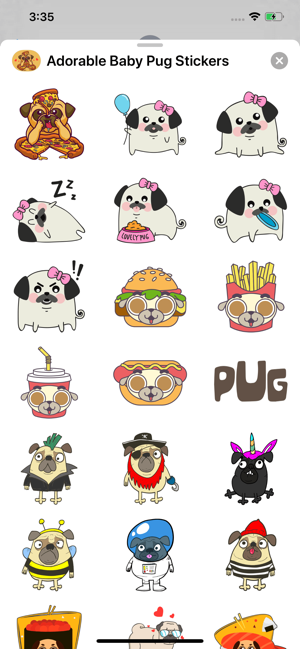 Adorable Baby Pug Stickers(圖1)-速報App