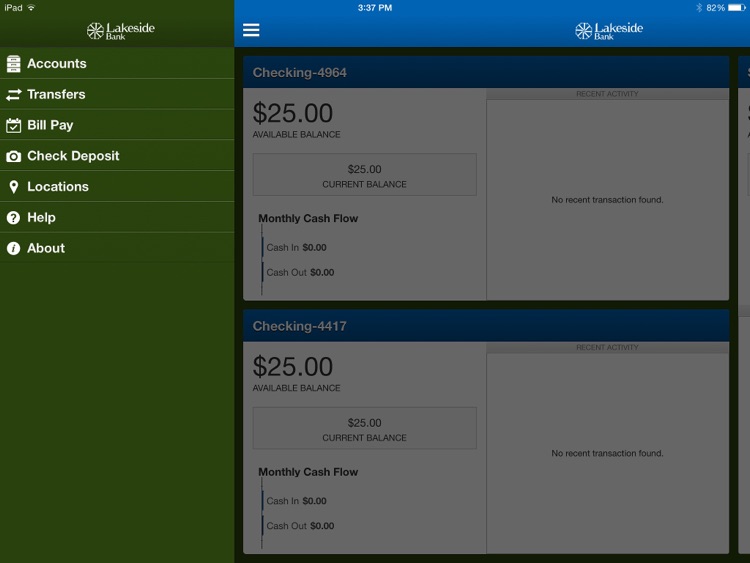 Lakeside Bank Connect for iPad