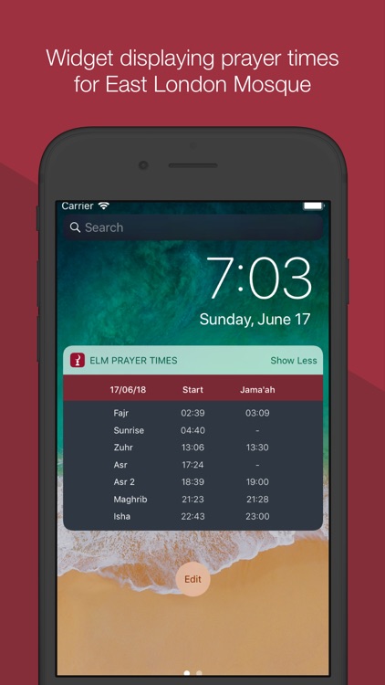ELM Prayer Times Widget