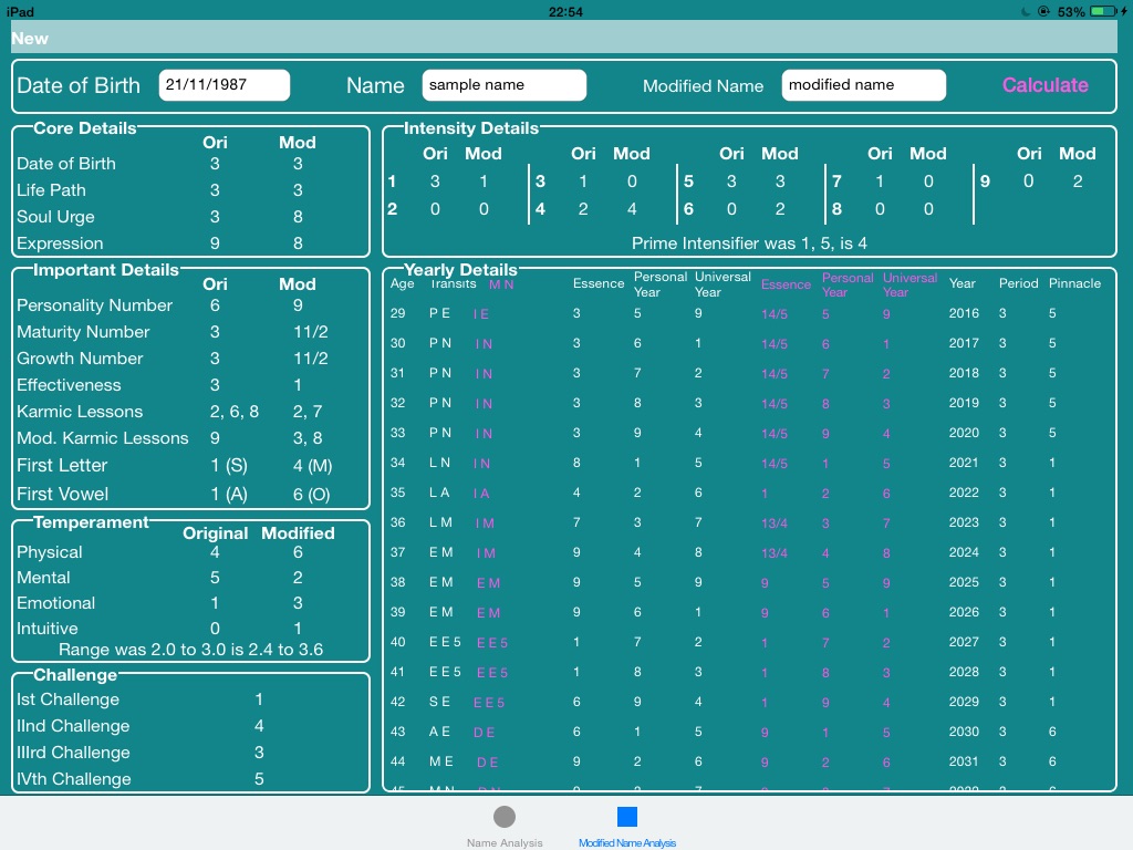 Virtual Numerology for iPad screenshot 4