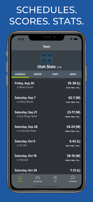 Utah State Football Schedules