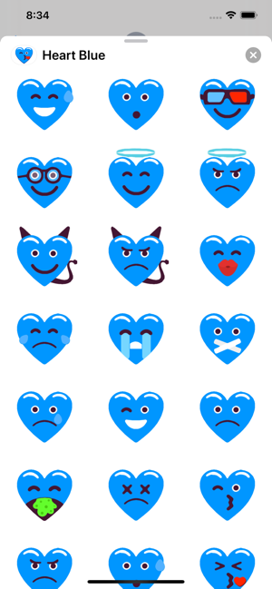 Heart Blue Love Emoji Stickers(圖3)-速報App