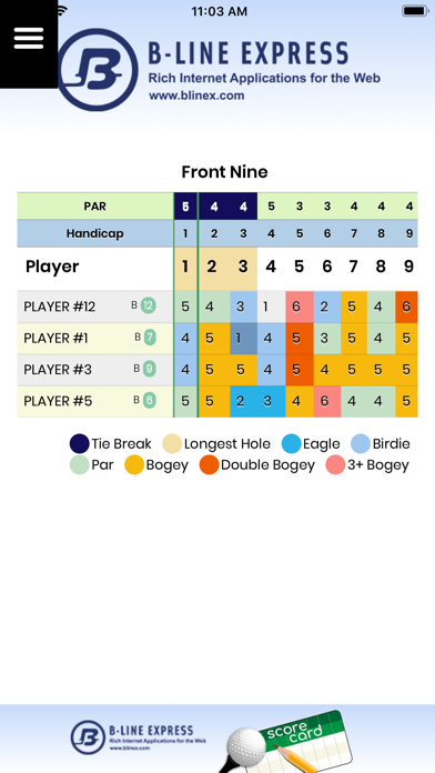 B-line Score Card screenshot 2