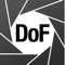 DoF Table shows the "depth of field" (or focus range) in a table format calculated by the camera and the lens model you choose