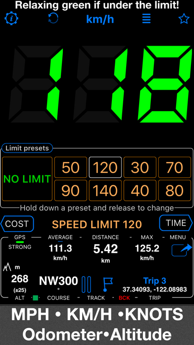Speedometer - Speed Limit Alert, Trip Cost Computer, Mileage Log and GPS Tracker Screenshot 5