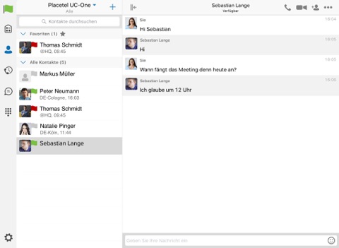 Placetel UC-One für iPad screenshot 2