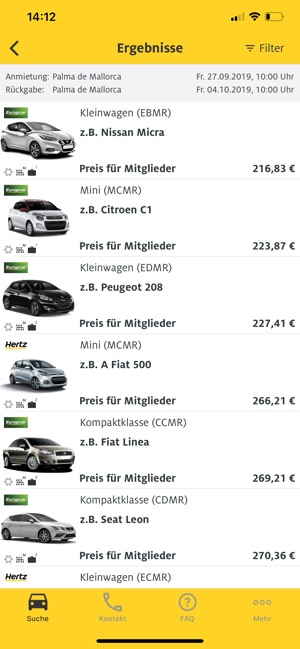 Adac Mietwagen Im App Store