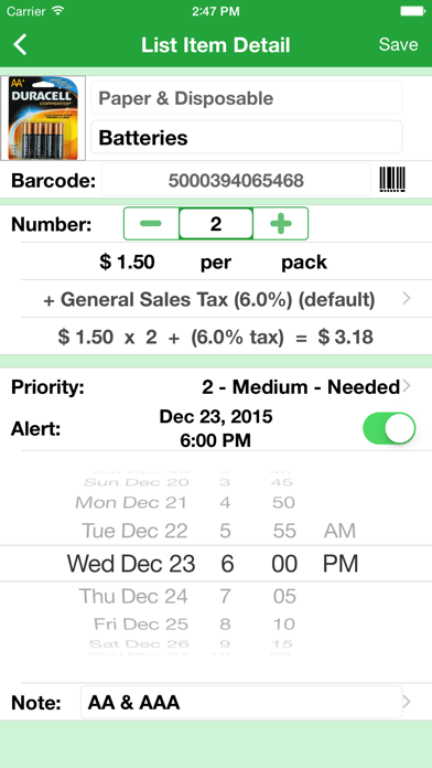 Shopping (Grocery List) Screenshot on iOS