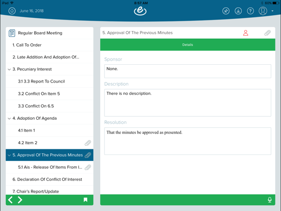 eSCRIBE Meetings Professional screenshot 2