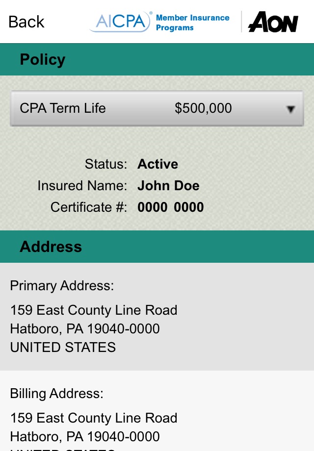 AICPA Member Insurance Program screenshot 3