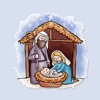 Cozy Nativity Scene Stickers