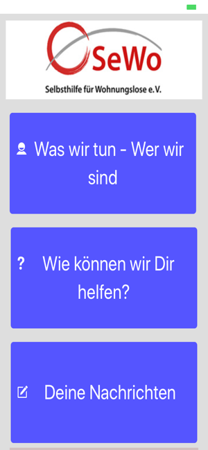 Sewo Hilfe für Wohnungslose