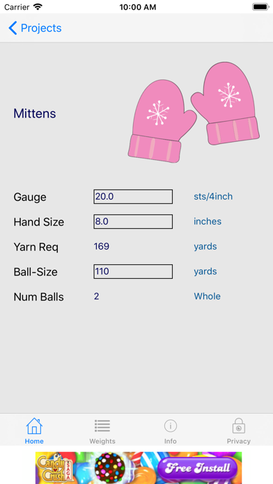 Knitting Yarn Calc screenshot 2