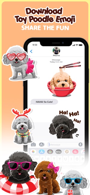 Toy Poodle Dog Emojis Stickers(圖5)-速報App