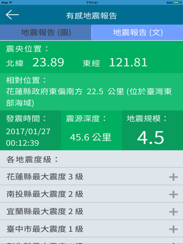 中央氣象署E - 地震測報 screenshot 4