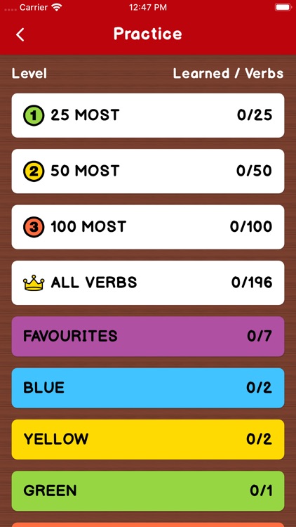 Irregular Verbs — Color Verbs screenshot-4