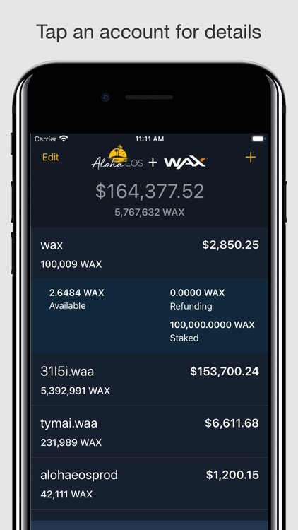 WAX Tracker