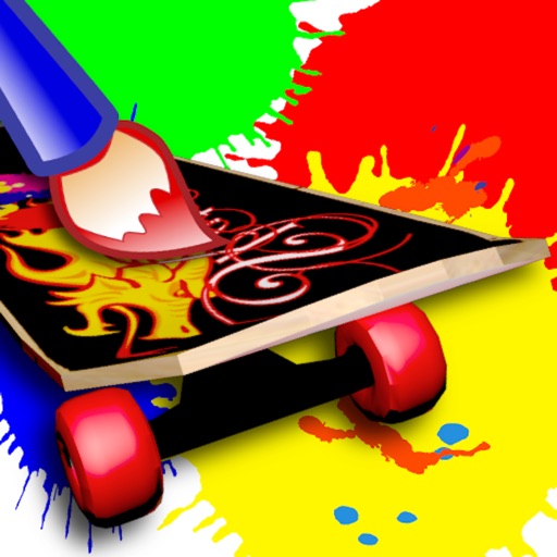 Skateboard Doodle 3D Icon