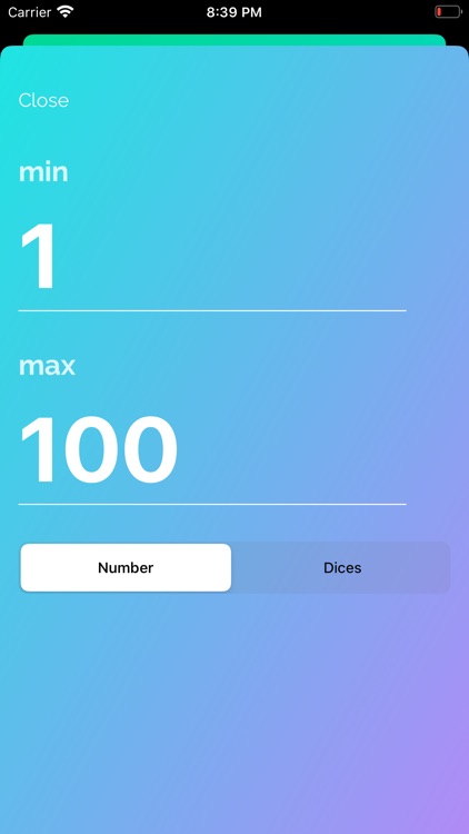 Randomizer: number and dice