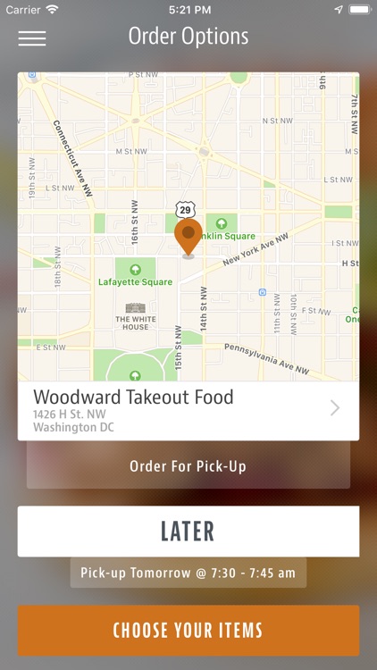 Woodward Takeout Food