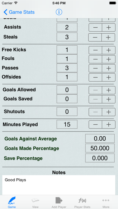 Soccer Player Tracker, Stats Logbook & Game Notes Screenshot 2