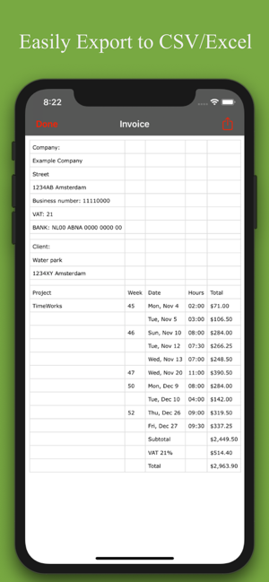 TimeWorks - Timesheet, Invoice(圖4)-速報App