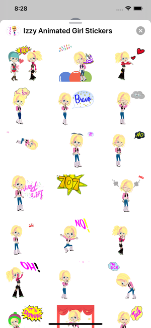 Izzy Animated Girl Stickers(圖9)-速報App