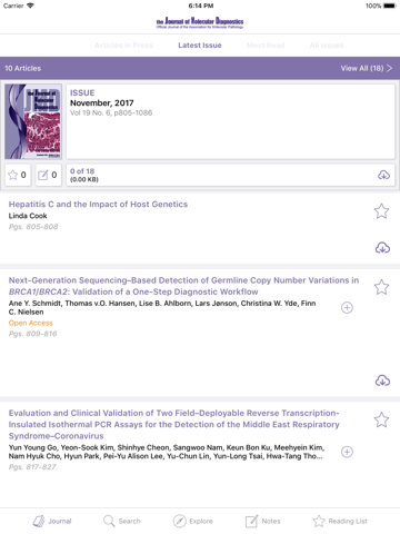 Journal Molecular Diagnostics screenshot 2