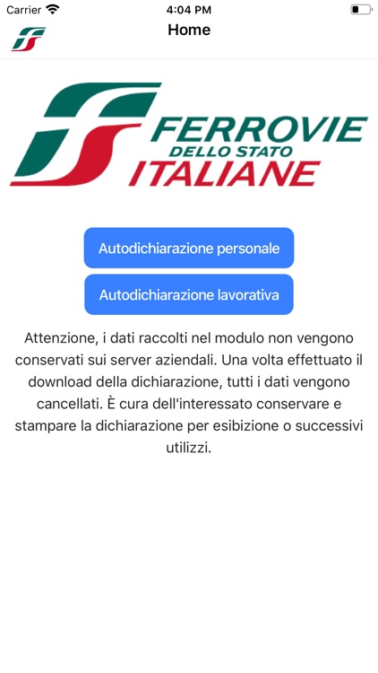 Autocertificazione FS