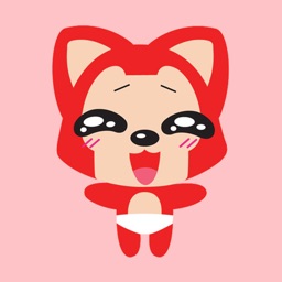 Red cute little fox