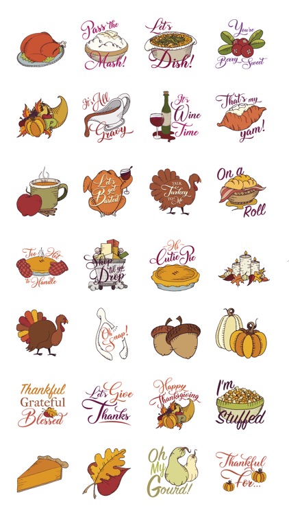 Woodcut Thanksgiving Stickers