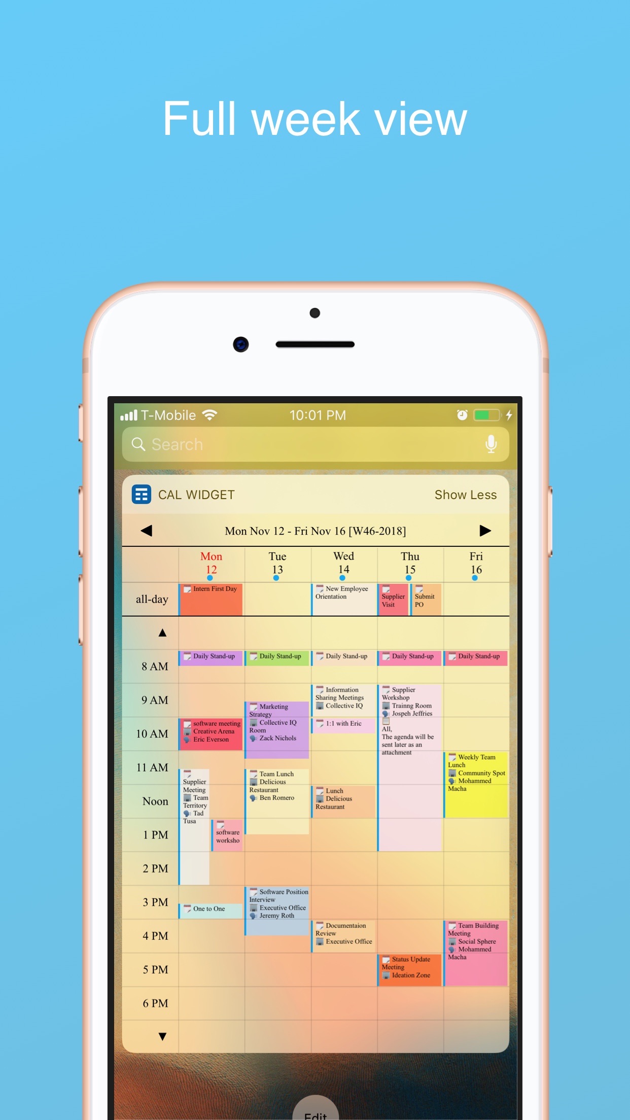 Screenshot do app Week Calendar Widget Pro