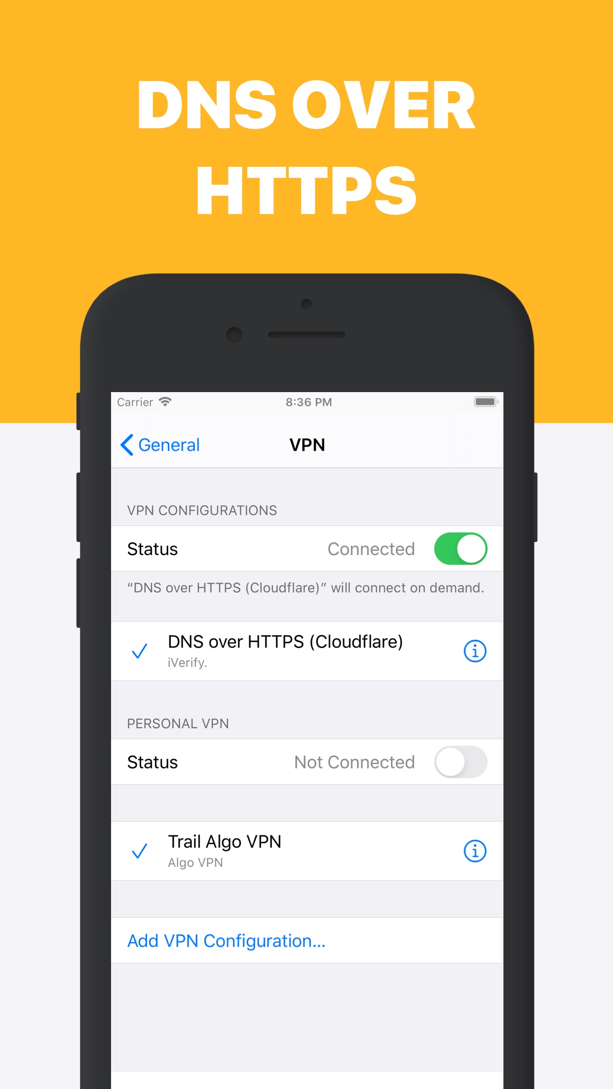 Screenshot do app iVerify. - Secure your Phone!