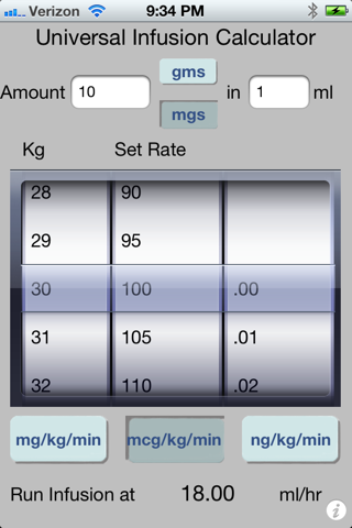 anesthesia infusion calculator - náhled