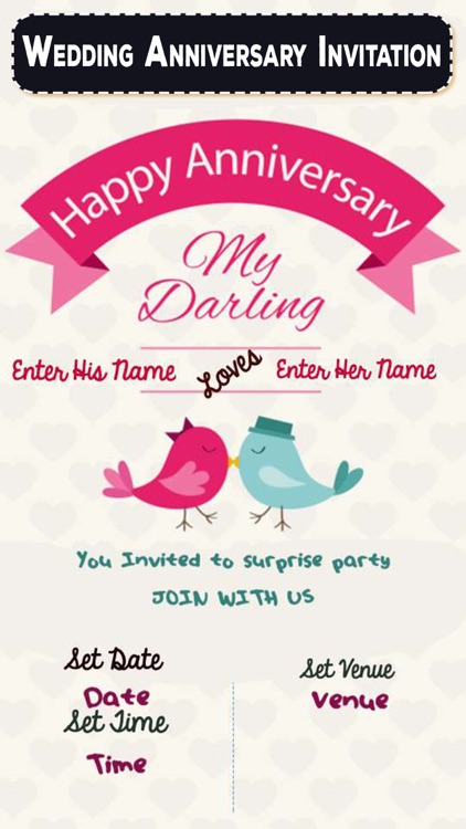 Wedding Anniversary Invitation