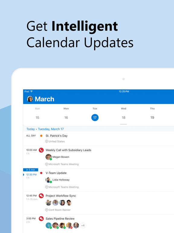 iPad Image of Microsoft Outlook