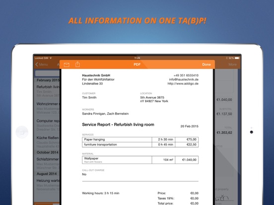 ADDIGO Service Report screenshot 4