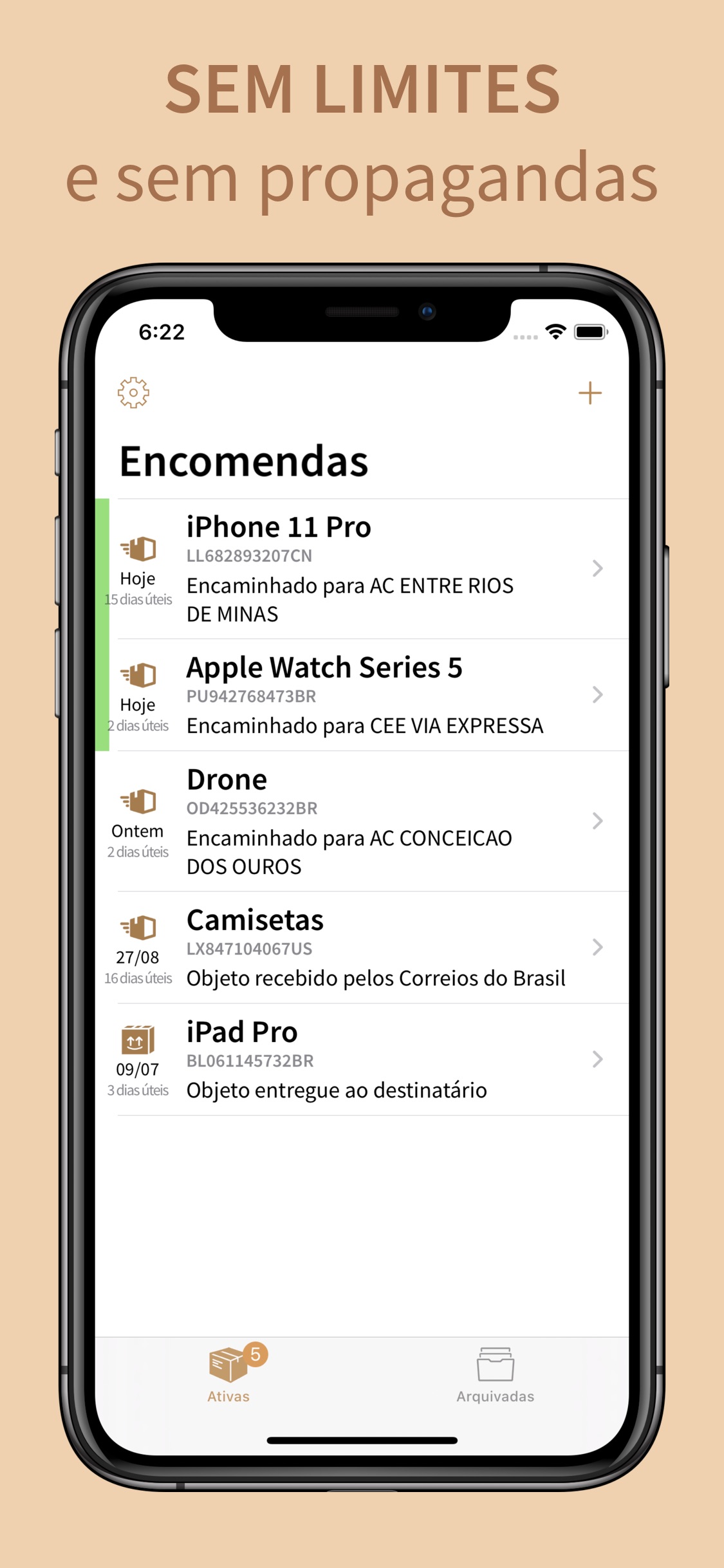 Screenshot do app PacoteVício