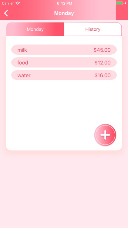 Shopping list - Expense record