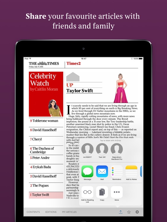 The Times of London for iPad