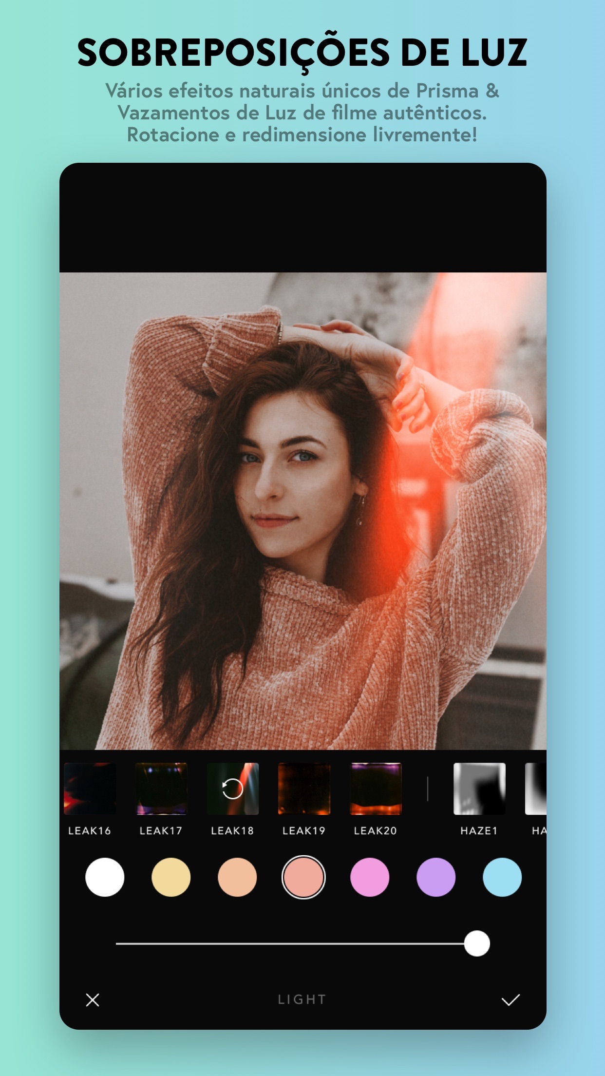 Screenshot do app Afterlight — Editor de Fotos