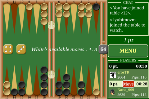 Backgammon Live - náhled