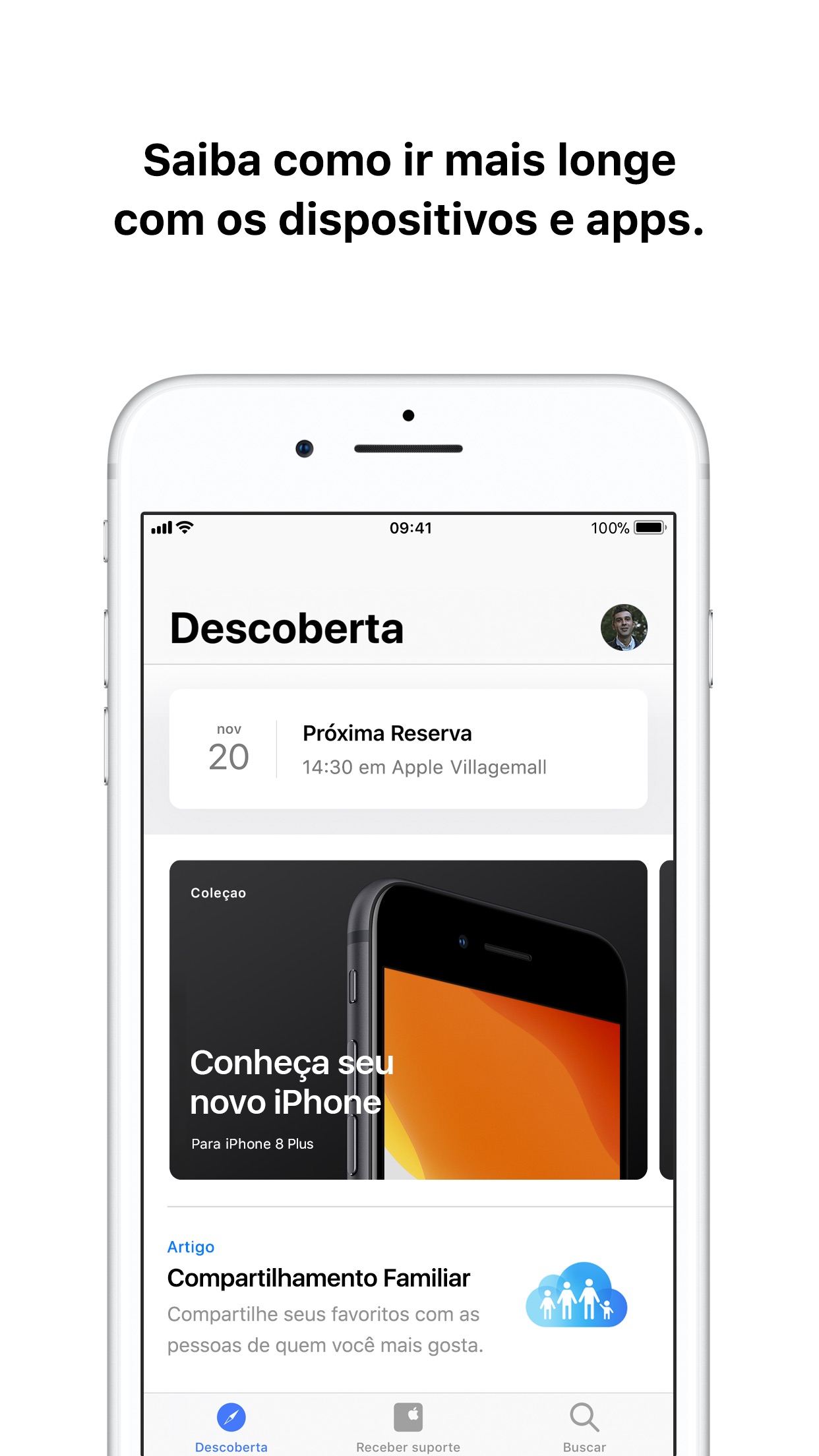 Screenshot do app Suporte da Apple