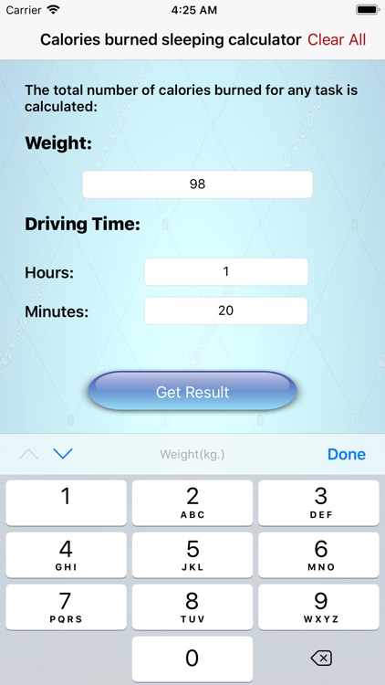 calories burned in driving car screenshot-8