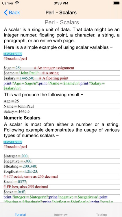 Tutorial of Perl